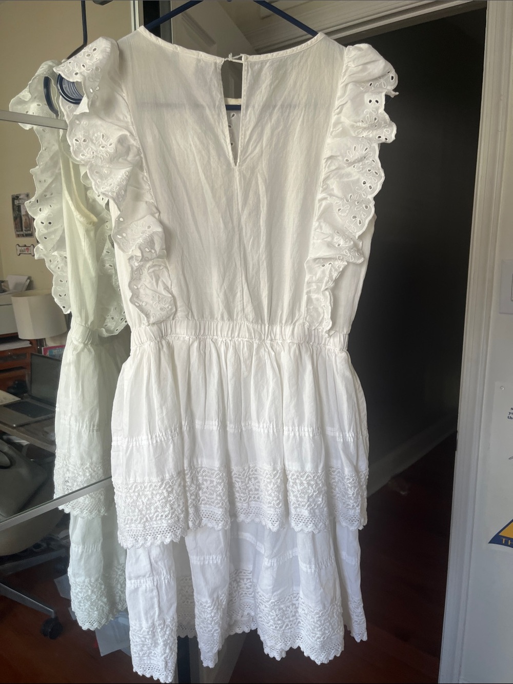 H&M White Eyelet Ruffle Mini Dress - Picture 3 of 3